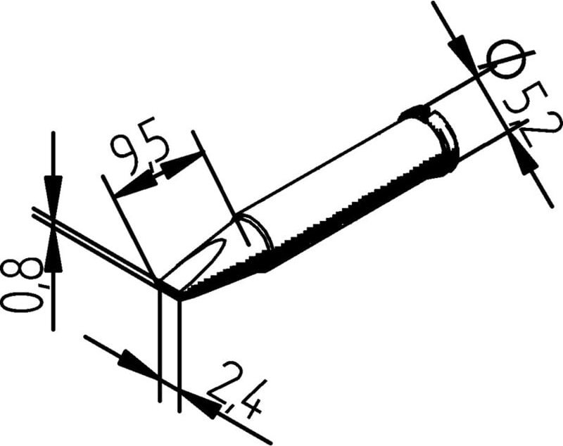 Ersa - 0102CDLF24L Lötspitze Meißelform, gerade Spitzen-Größe 2.40 mm Inhalt 1 St.