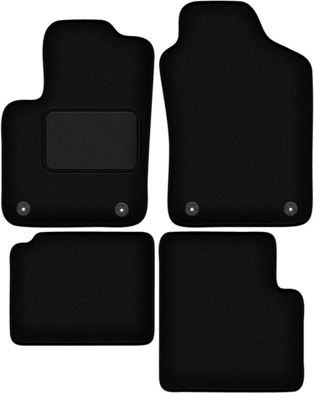 Schwarze Veloursmatten für: Fiat 500 Hybrid Fließheck (2020-)