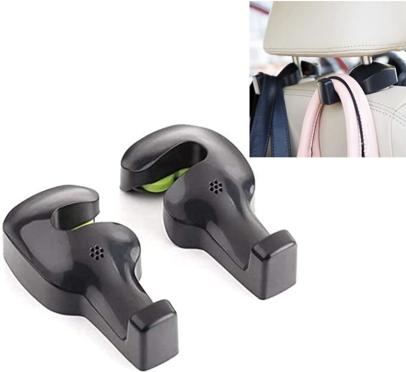 Lntyq Universal-Haken für Autositzhalterungen für Einkaufstüten (Schwarz, 2er-Set)