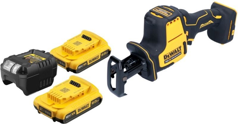 DeWalt DCS 369 D2 Akku Säbelsäge Reciprosäge 18 V Brushless + 2x Akku 2,0 Ah + Ladegerät