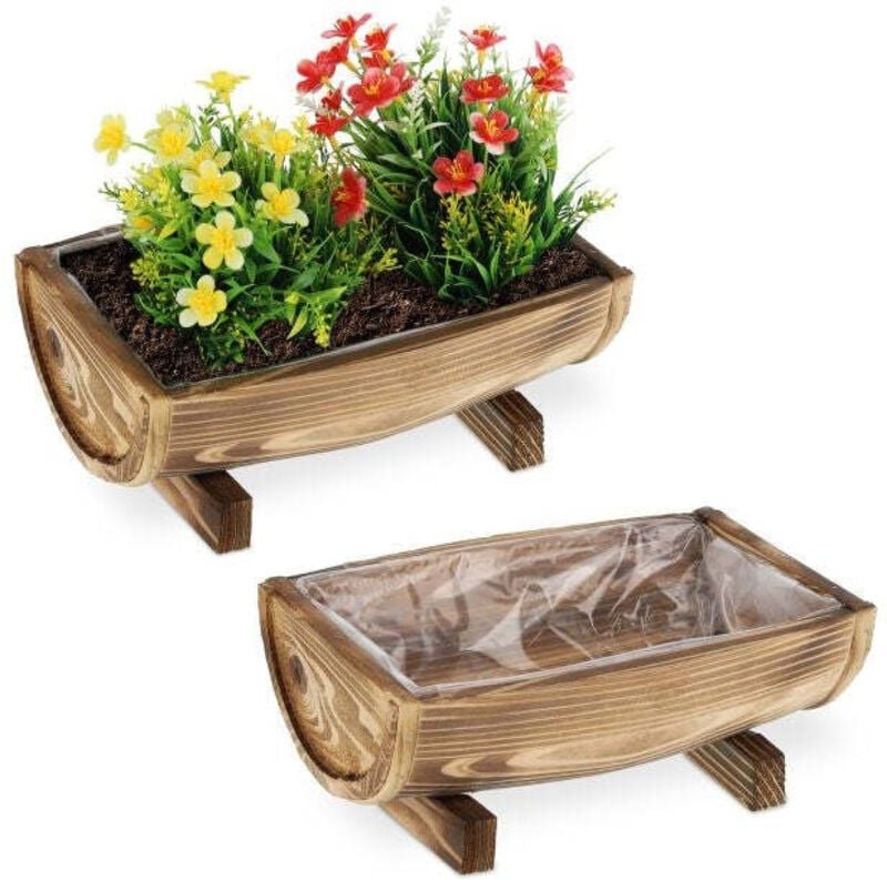 2x half barrel planters
