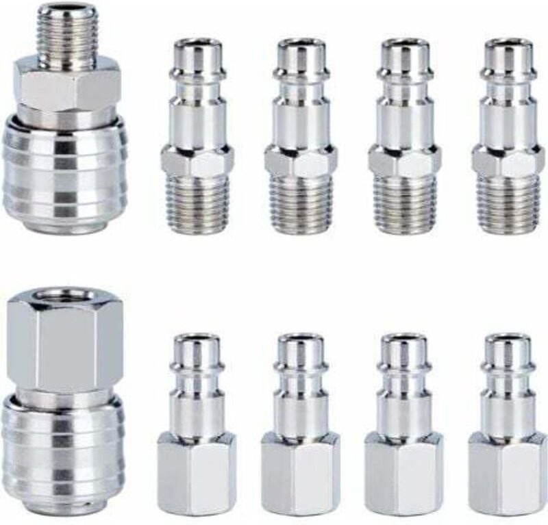 1/4' bsp Kompressor Schnellkupplung Luft Pneumatische Koppler Schlauch Armaturen Kit Männlich Weiblich Stecker 10 Stücke