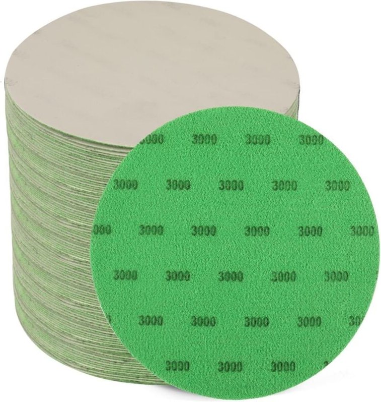 6 Zoll Schleifscheibe mit 3000er Körnung, 25 Stück Nass-/Trockenschleifpapier, Klett-Schleifpads, Siliziumkarbid-Schleif...