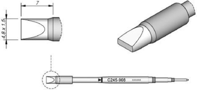 JBC - Tools Lötspitze Meißelform Spitzen-Größe 4.8 mm, 1.5 mm Inhalt 1 St.