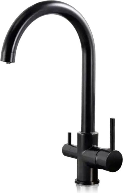 Umkehrosmosehahn 3 Wege Modern Curve Lines Mercurio Serie Schwarz