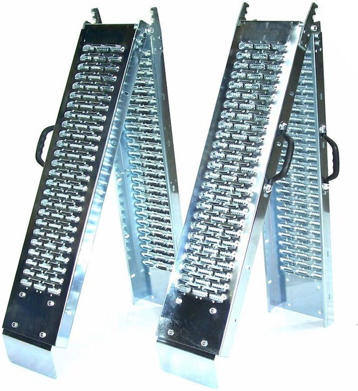 1 Paar Stahl Auffahrrampe 180cm 400kg klappbar 06059 Laderampe Auffahrschiene