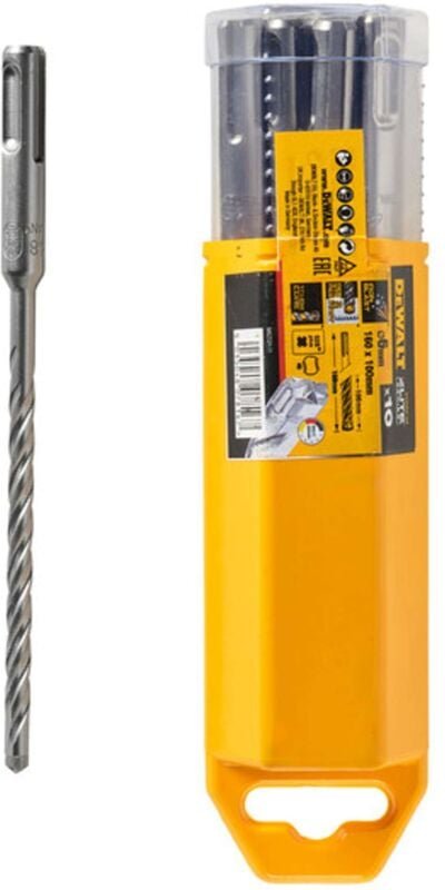 DeWALT Zubehör - SDS-Plus Hammerbohrer-Set, 10-teilig, Durchmesser 6 mm DT8956