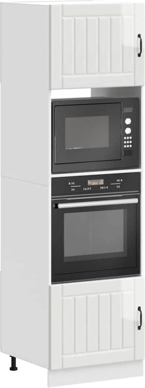 Herdumbauschränke 2 Stk. Lucca Hochglanz-Weiß Holzwerkstoff Vidaxl