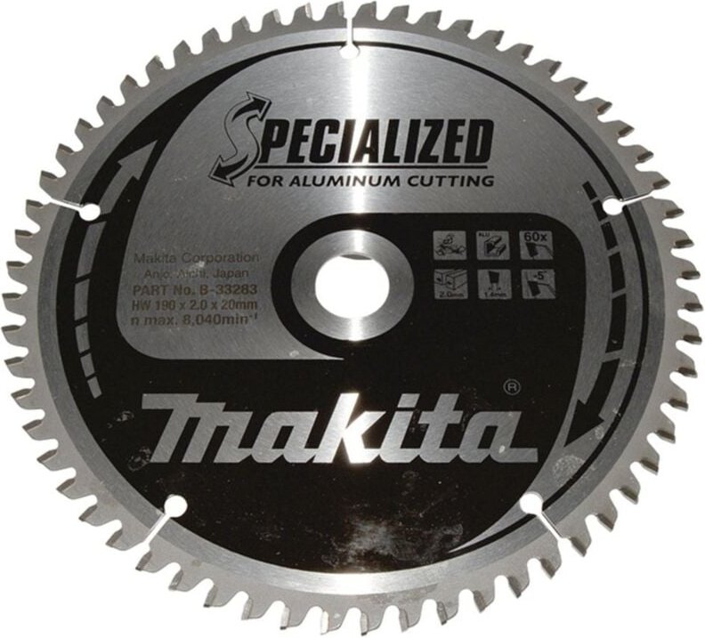 HM-Kreissägeblatt, Spezial, tct tct • 190 x 20 mm • 60 Zähne • Alu - Makita