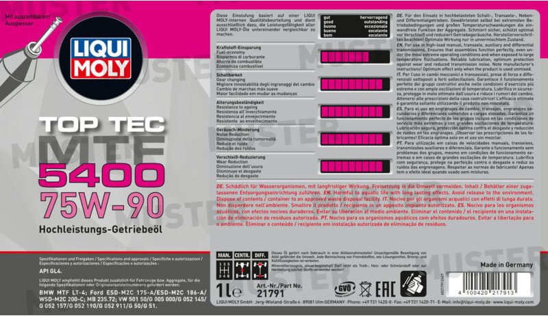 Liqui Moly Getriebeöl Top Tec MTF 5400 75W-90 1 L