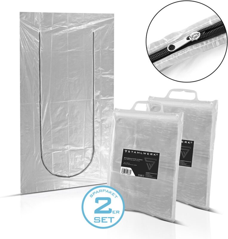 STAHLWERK Staubschutztür 2er Set U-Form Staubtür Schmutzschleuse Staubvorhang