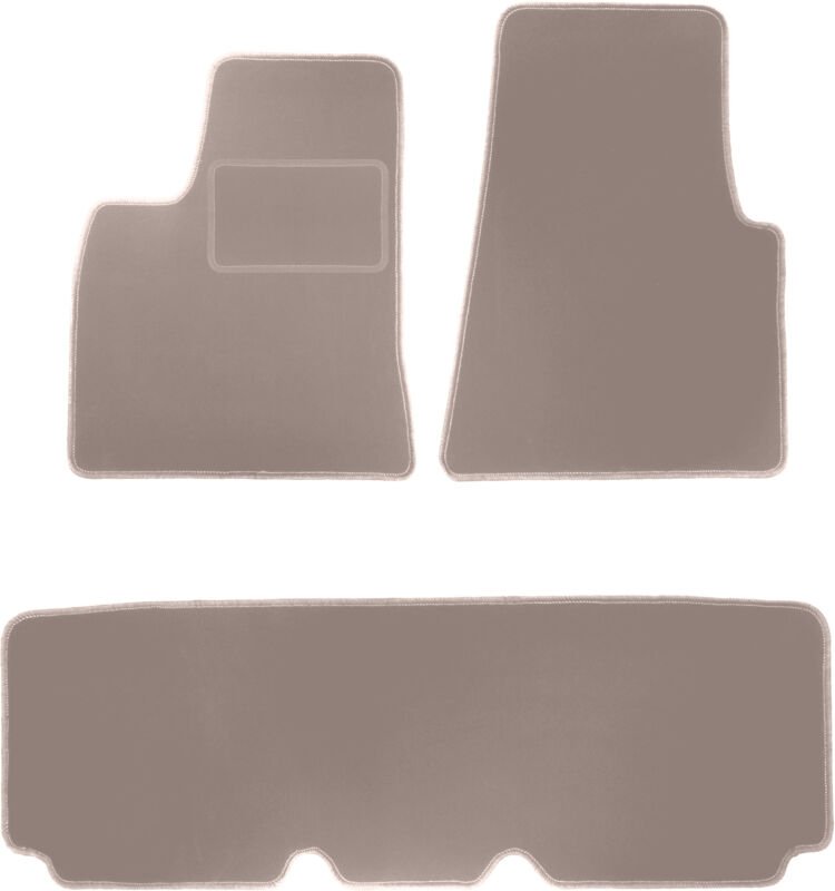 Beige Velours-Fußmatten für: Tesla SI Limousine (2012-2016)