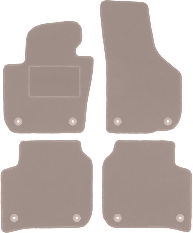 Beige Veloursmatten für: Skoda Superb II Limousine, Kombi (2008-2015)