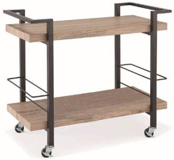 Meublorama - Anrichte, Design-Aufbewahrungsmöbel für Küche oder Esszimmer trolley. Farbe Holz und Schwarz.