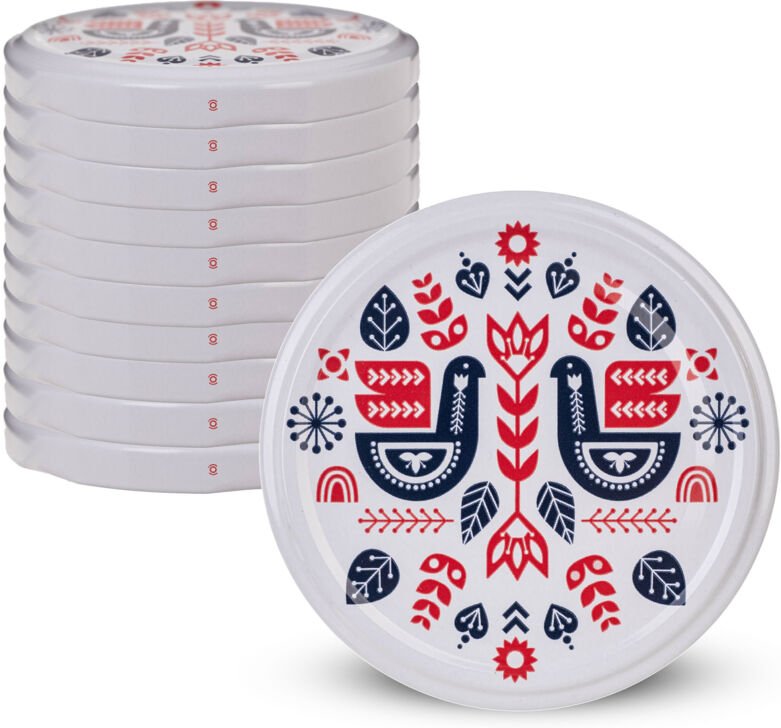 Deckel fi82 10er-Pack Muster Kurpie Folk - Kadax