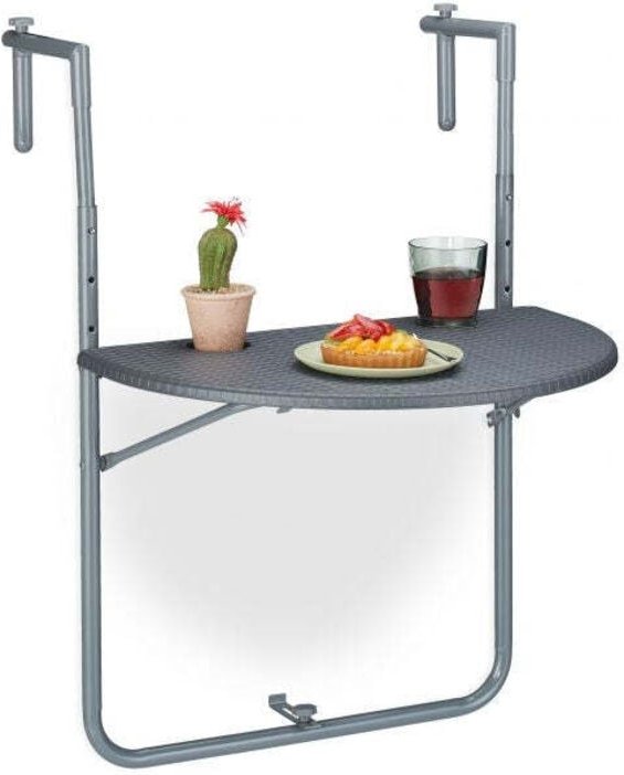 Grauer balkon hangetisch klappbar