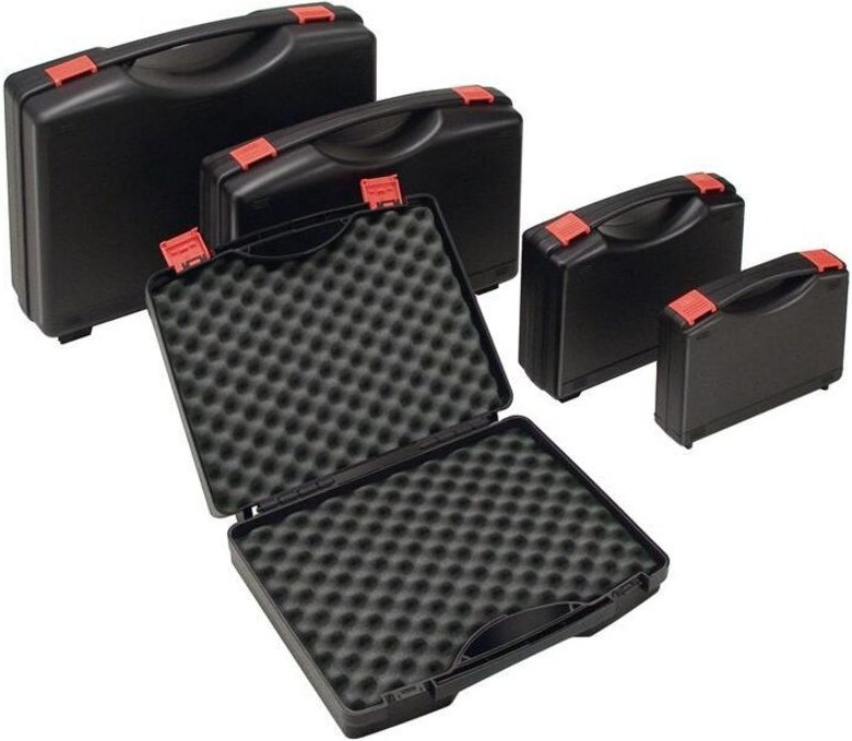 Kunststoffkoffer L275xB230xH83 mm PP 1 Griff m. Schaumstoffeinlage schwarz