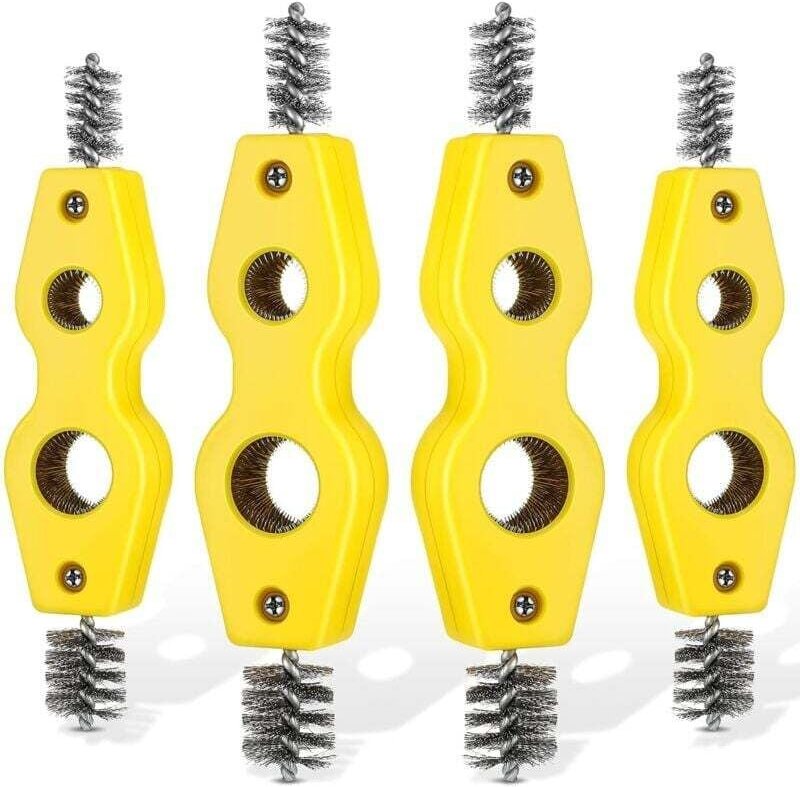 Odipie - Kupferrohr-Reinigungsbürste, 4er-Set, 4-in-1-Kupferrohrbürste, reinigt innen und außen, Gewindereiniger, Klempn...
