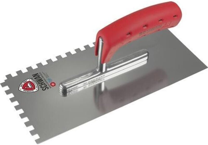 Glättekelle L.280mm B.130mm Zahn 6x6 rostfr.m.Softheft va S.0,7mm