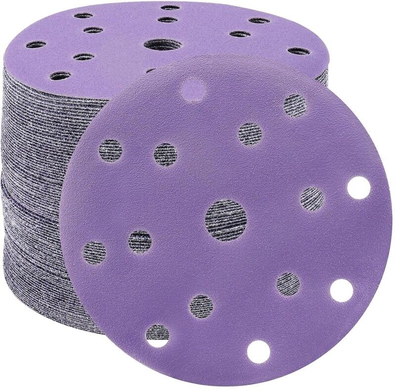 150 mm Schleifscheiben, 320er-Körnung, Schleifpapier, Schleifscheiben, 50 Stück, 15 Löcher, Schleifscheiben für Exzenter...