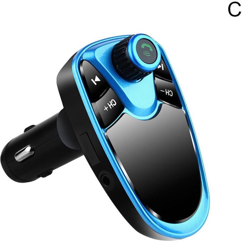 Bluetooth-MP3-Player fürs Auto, eingehende Anrufe, Freisprecheinrichtung, FM-Transmitter, USB, Smartphone, Blau