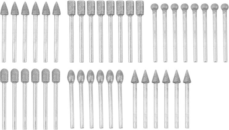 Thumbnail - Tlily - 40-teiliges Diamant-Frässtift-Set zum Steinschnitzen für Rotationswerkzeuge mit 1/8-Zoll-Schaft zum Polieren und...