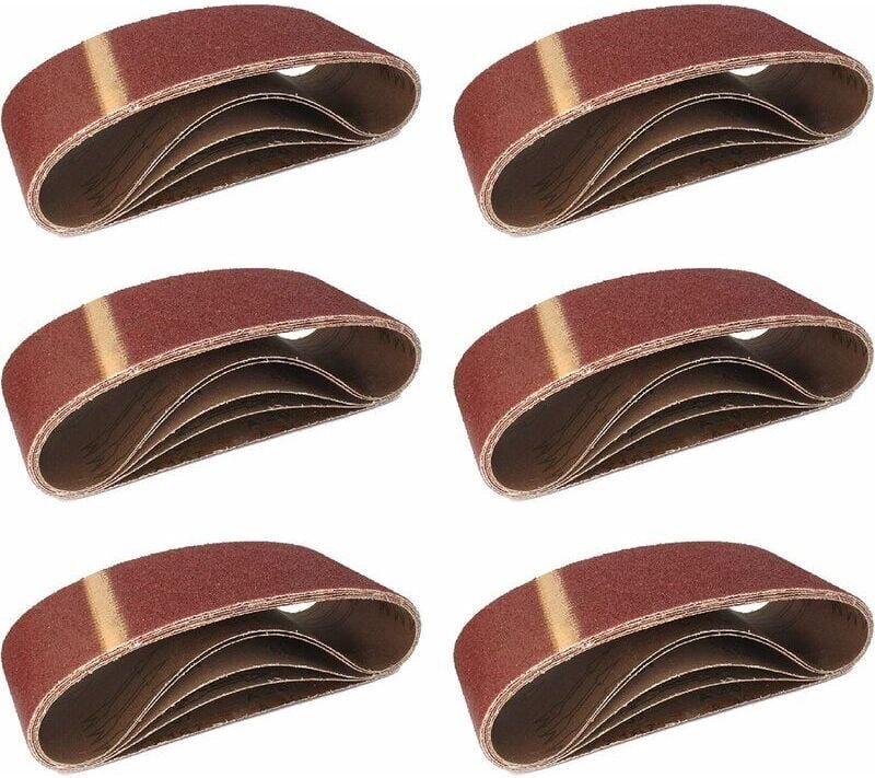 Gewebe-Schleifbänder, 5 Stück 100 x 610 mm, Mixpack mit Körnung 40/60/80/120/180 für Bandschleifer