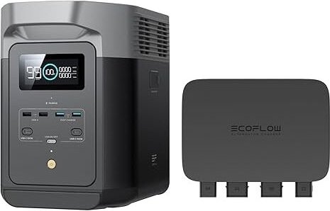 EcoFlow 800W Batterieladegerät mit Delta 2 Powerstation, 3-in-1 schnelles DC-DC-Ladegerät, Autobatteriepflege & Starthil...