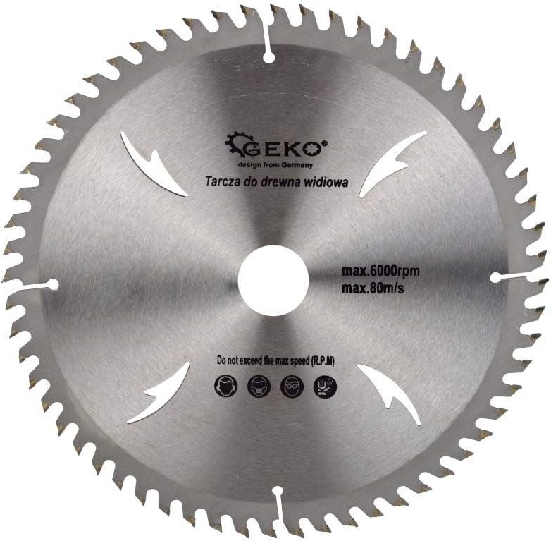 Geko G78061 Tct - Blatt de Kreissägeblatt mit Löchern (230 x 22 x 60 T, 12 Stück)