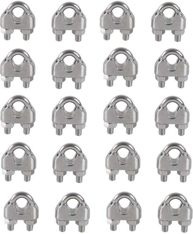 M4-Kabelbinder, U-Clip-Bolzen, Kabelklemme, 304 Edelstahl, Kabelklemme, Satteldrahtseil-Clips für Wäscheständer im Freie...