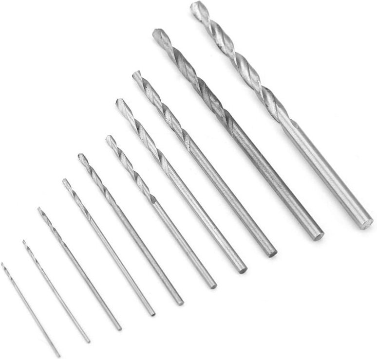 Ej.life - 10 Stück Langlebige, Hohe Geschwindigkeit, 0,5 Bohrer für Fiberglas-Stahl, Gerader Schaft, 0,5–3 Mm Spiralbohr...