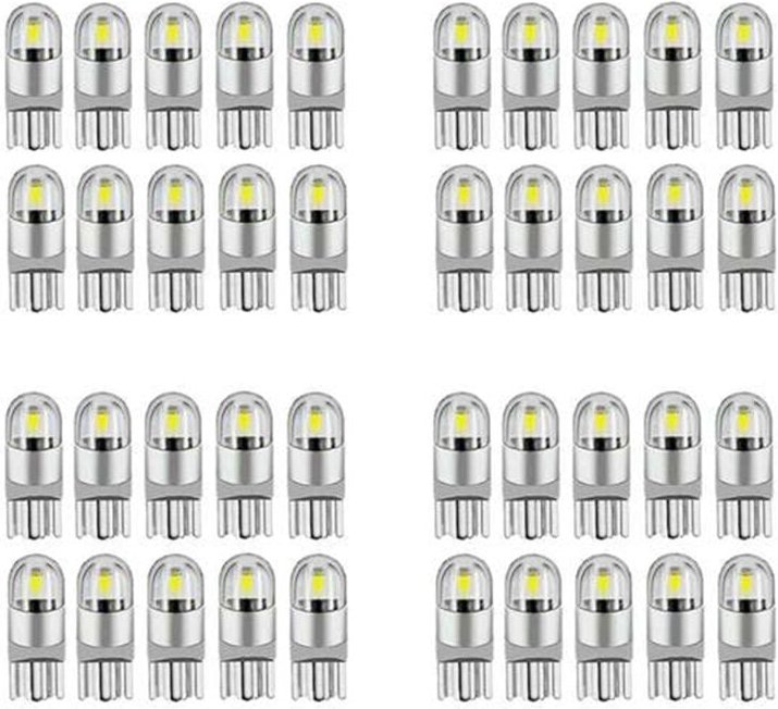 Tlily - 40Pcs 6000K Canbus T10 168 194 W5W Dome Lizenz Seite Marker led Glühbirne Weiß