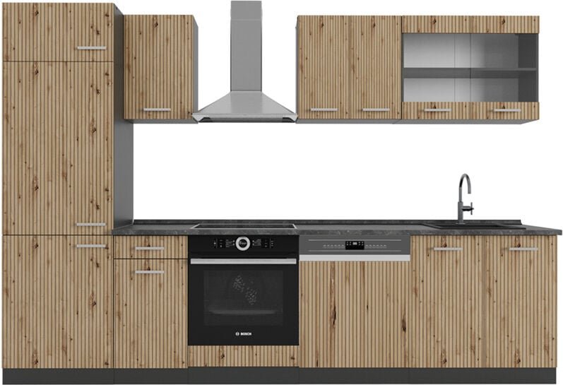 Thumbnail - Vicco - Küchenzeile R-Line, Artisan Eiche/Anthrazit, 300 cm ohne Arbeitsplatte