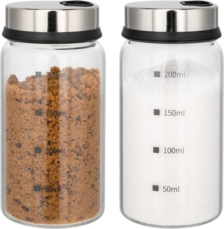 Thumbnail - Sollbry - Stück Gewürzdosen, Borosilikatglas-Gewürzdosen, 200 ml Vorratsdose mit drehbarem Deckel für Gewürze oder Salze...