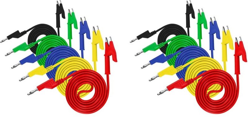Thumbnail - 10 STÜCKE 4 mm Multimeter Bananen Stecker An Krokodil Klemmen Messleitung für Elektrische Test Drähte und Krokodil Klemm...