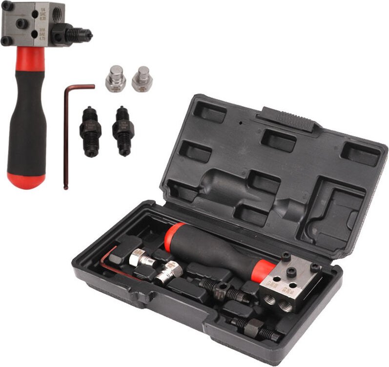 Auto-Doppel-Bördelwerkzeug-Set, 3/16 Zoll 1/4 Zoll Kupferrohr-Bremsleitung - Rosvola