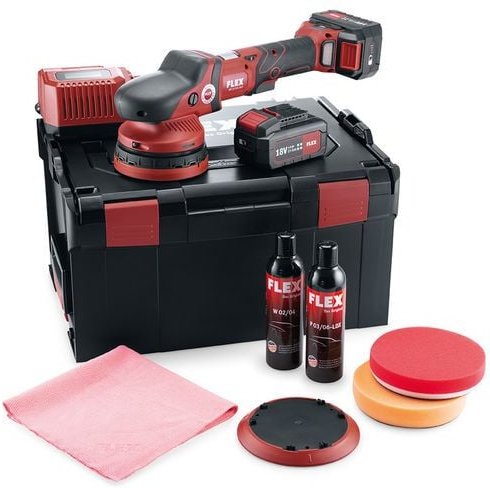 Exzenterpolierer 18V xfe 15 150 18.0-EC/5.0 P-Set c Flex 2 Akkus + Ladegerät - im Koffer - 461237