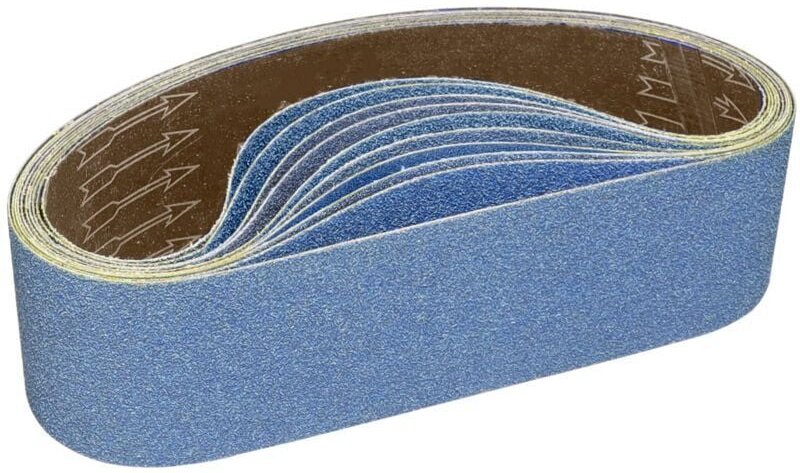 Schleifband 100 x 915 mm – 2 x Körnung 40, Zirkonoxid-Schleifband-Set für Trocken- und Nassschliff von Metall/Holz (8-te...