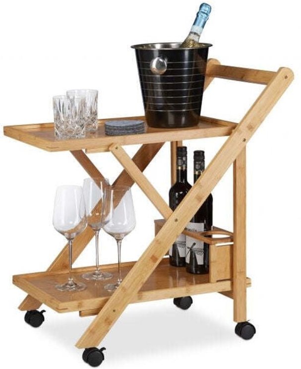 Northix - Kuchenwagen aus bambus mit 2 ablagen 8