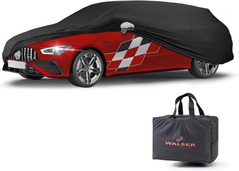 Walser - Autoplane Indoor Stretch Plus, PKW-Abdeckplane Kombi Größe l schwarz