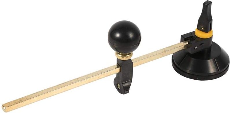 Aougo - Runder Glasschneider, 1 Stück, verstellbarer Kompass, Diamant-Schneidkreis, Durchmesser 40 cm, mit Saugnapf, Sch...