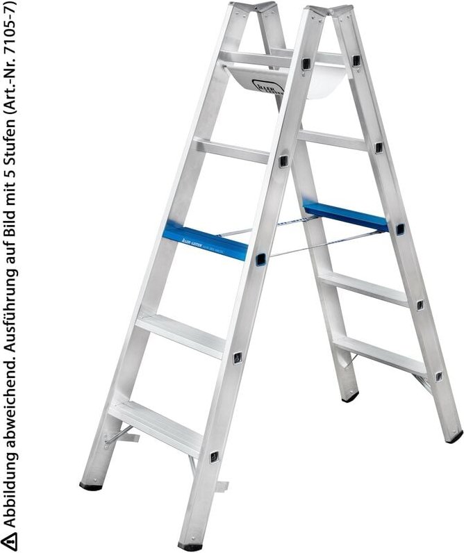 Iller Stufenstehleiter Alu Ergo Plus mit 2x7 Stufen 3,33m AH