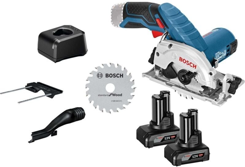 Bosch - Akku-Kreissäge gks 12V-26 12 v ø 85 mm / 2x 4,0 Ah Akku + Ladegerät inkl. Zubehör