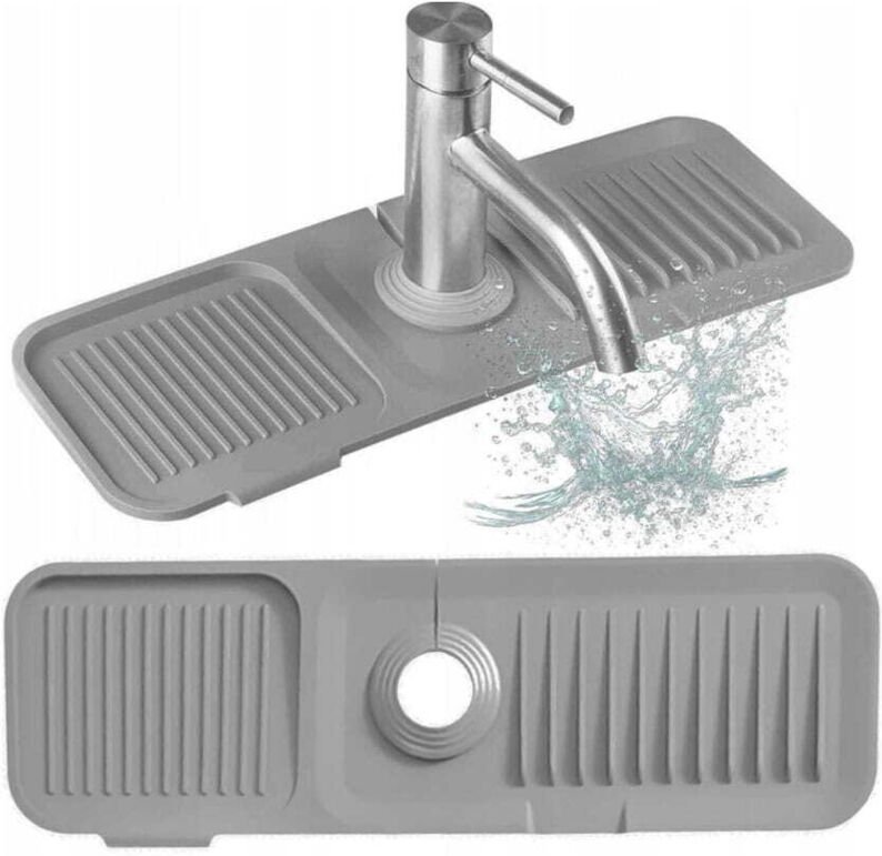 Universal Silikon Abtropfmatte für Spüle 45 x 14 cm BRUNBESTE BB-3329 grau