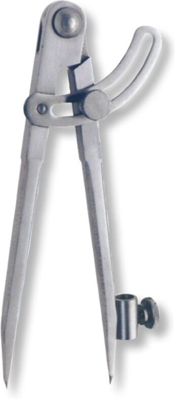 Ultra Präzision - Spitzzirkel Stahl poliert active mit Stellbogen, mit Bleistifthalter 400mm