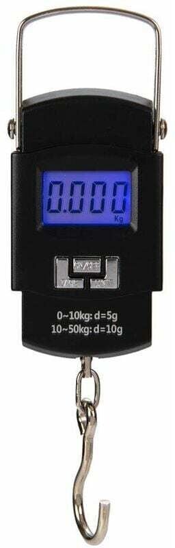 DEBUNS Gepäckwaage, 50 kg, tragbar, digital, Angelwaage, Gewicht zum Angeln, Kofferwaage, Reisen, Heimgebrauch