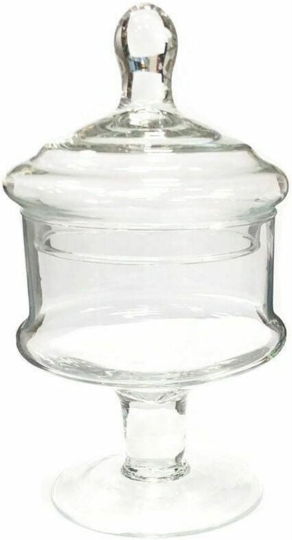Trade Shop Traesio - Trade Shop - Vase mit Deckel Ampulle Keksständer für Konfetti Glas 23 cm -