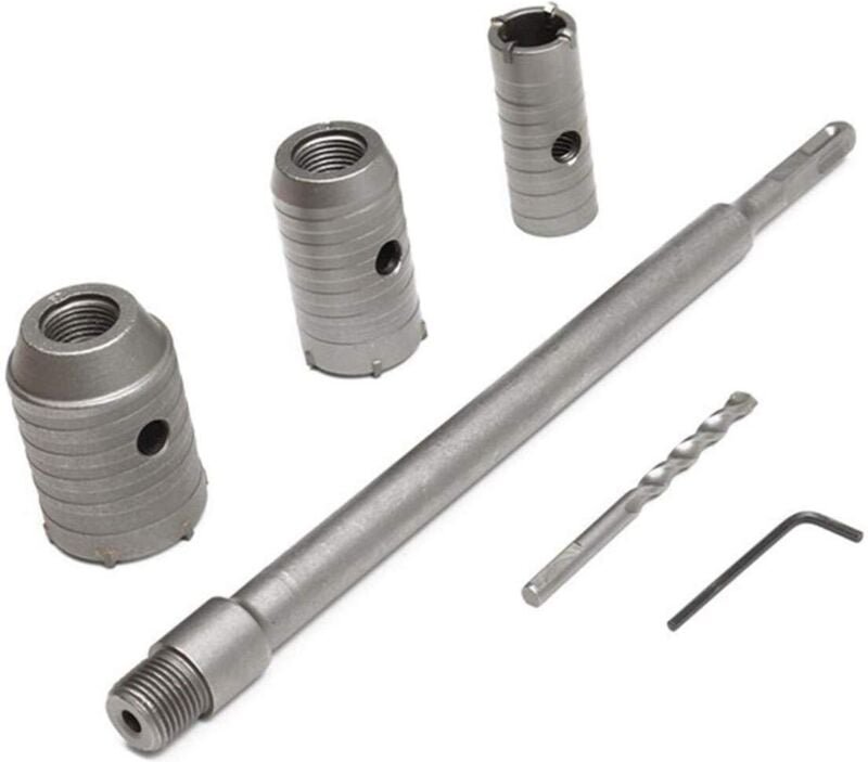 Betonbohrer mit 350 mm Rundgriff sds Plus Betonsägelochbohrer Zementsteinwandbohrer mit 30/40/50 mm Erweiterung (Silber)...