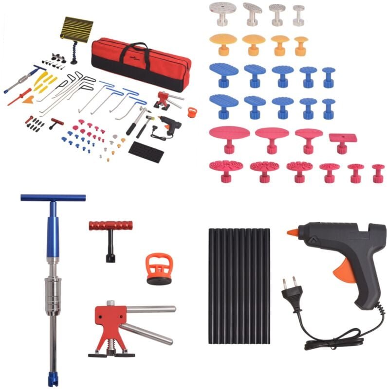 80-tlg. Ausbeulwerkzeug Set Edelstahl - Delle Reparatur - Lackreparatur - Ausbeuler Satz - Blech Reparatur - kfz Werksta...