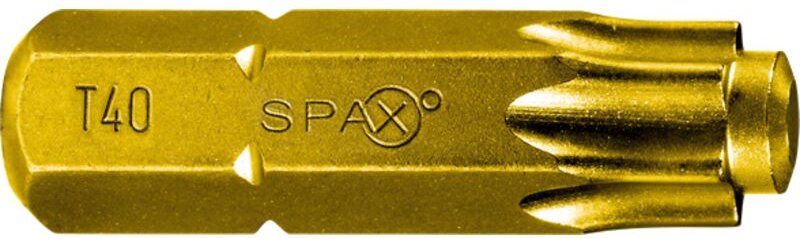 Spax - Bit-Einsatz T-Star 1/4'sechskant T40/25 mm Zapfenführung, Inhalt 5 Stück